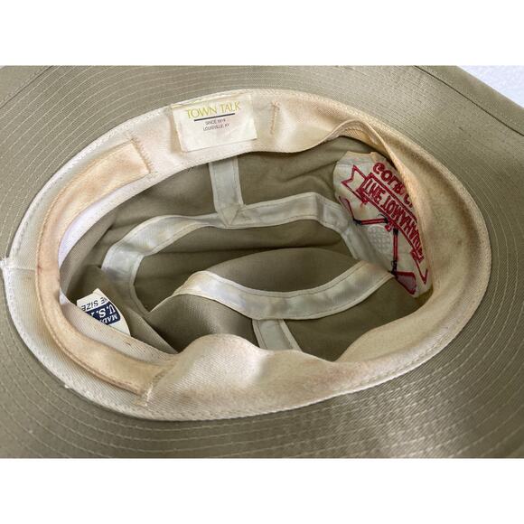 Town Talk Golf Classic Bucket Hat Khaki Red Stripe Made in USA One Size - Picture 8 of 12